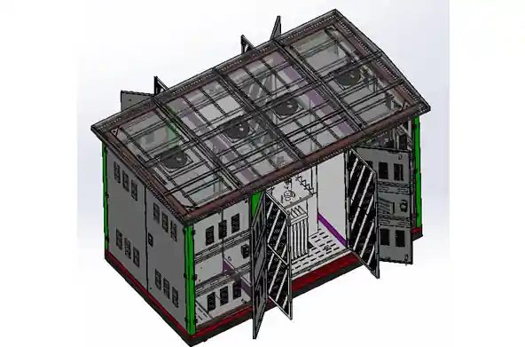Compact substation installed at an industrial facility